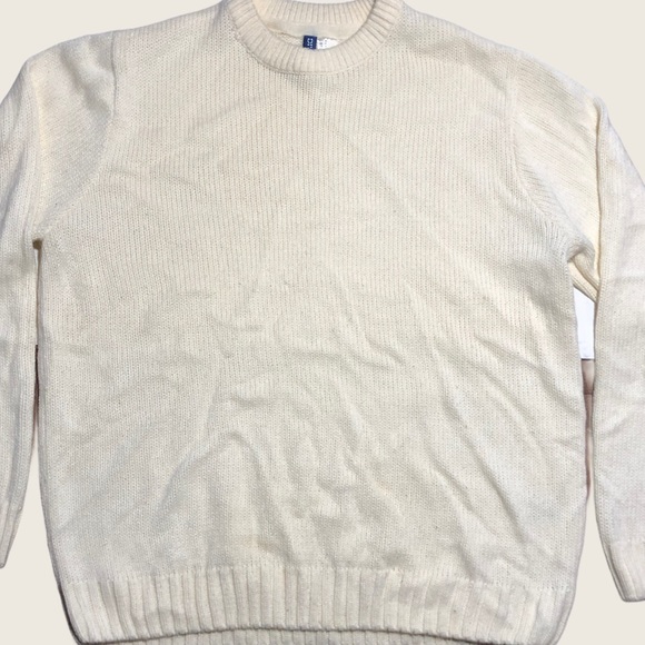 ✨ H&M CREAM MAN SWEATER (M) - Picture 1 of 3